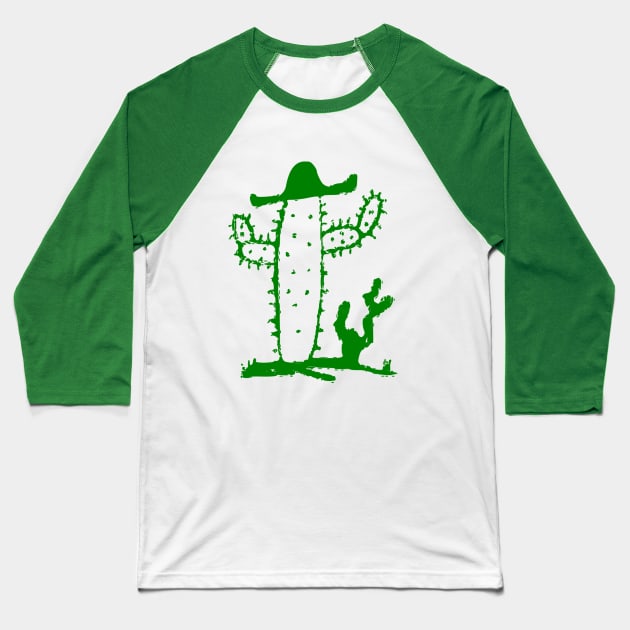 Cute cactus in a sombrero Baseball T-Shirt by artbyluko